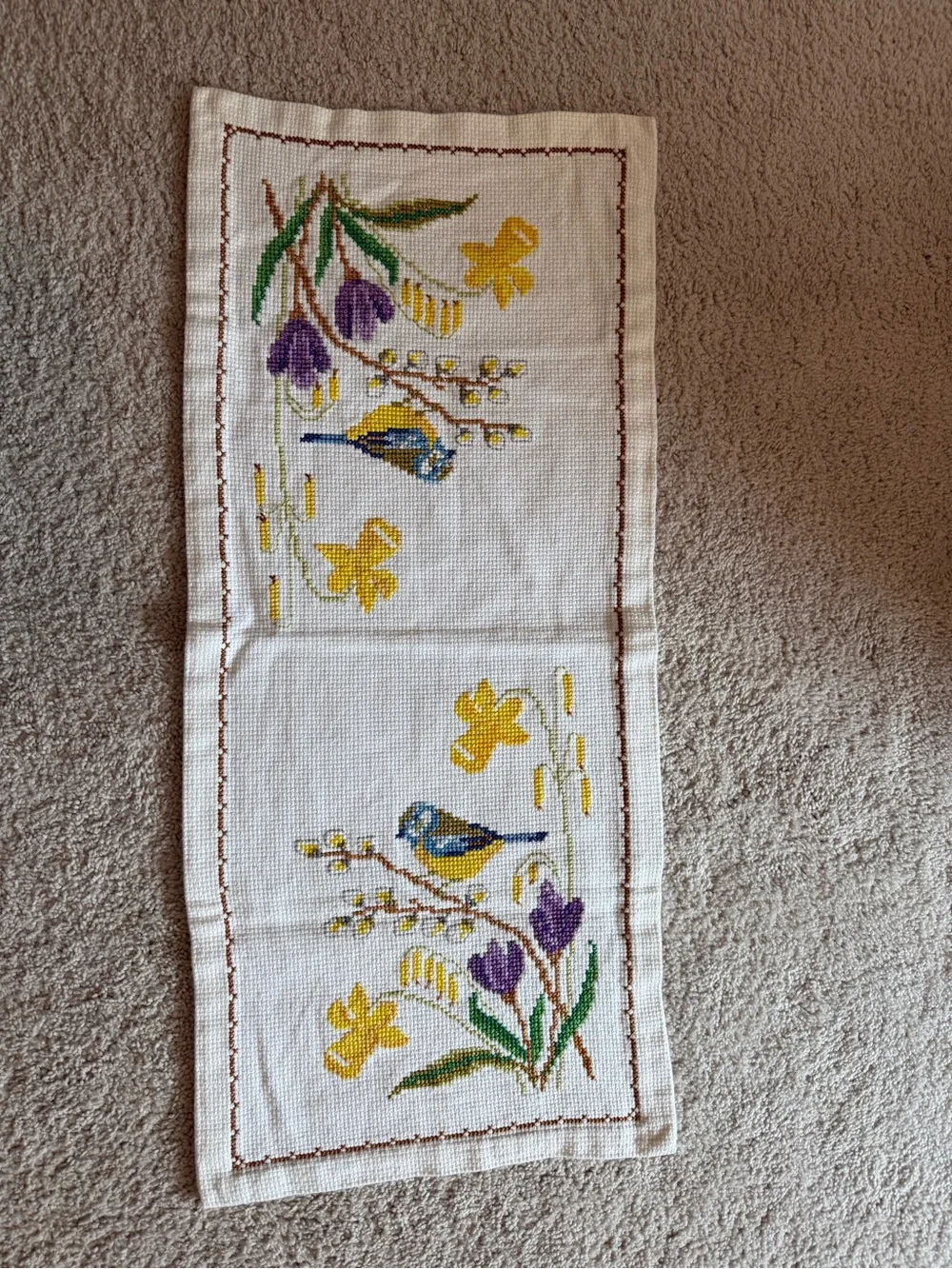 Vintage Scandinavian Embroidered/Cross Stitch Runner